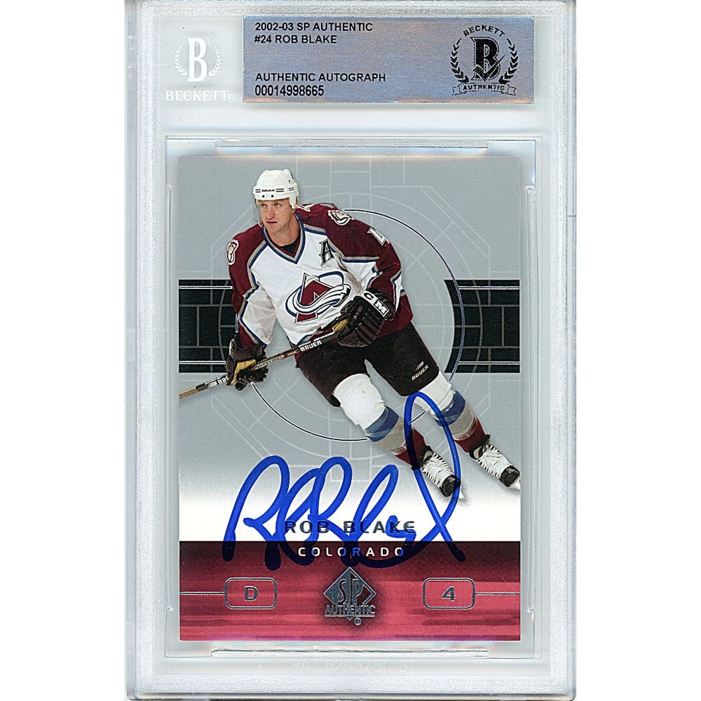 Rob Blake Signed 2002-03 SP Authentic Hockey Card Beckett Avalanche Autograph